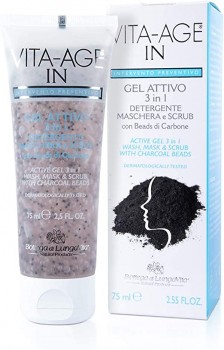 Καθαριστικό τζελ προσώπου 3 σε 1 με ενεργό άνθρακα- Vita Age 75 ml